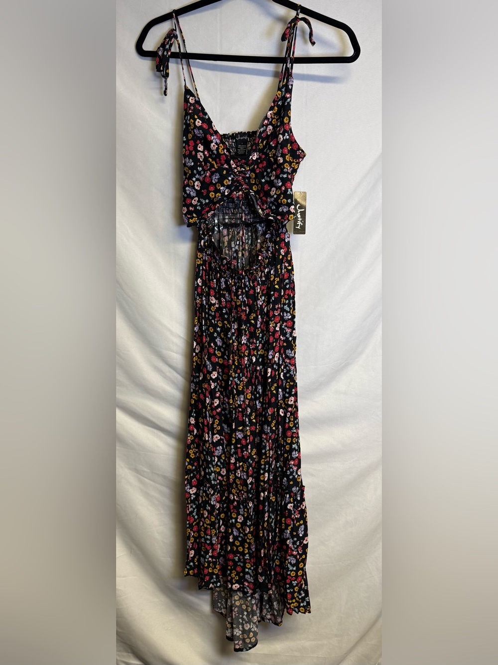 Justify Black Floral High-Low Maxi Dress